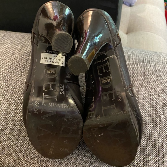 SAM EDELMAN Ankle Bootie Shoes Lace Up Oxford Strap Heel Wedge Peep Toe Platform - Picture 7 of 7